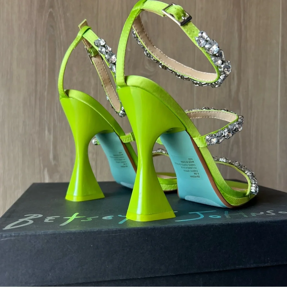 Betsy Johnson Rhinestone Glam SB-Perry Green Heels NEW In Box (Multiple Sizes) - Picture 8 of 16
